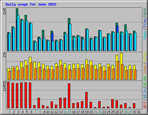 Daily usage for June 2025